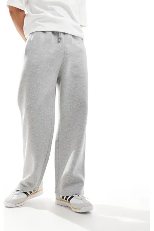 Pull&Bear Heavyweight wide leg sweatpants in heather