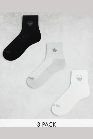 adidas Unisex PRM 3 pack quarter socks in gray