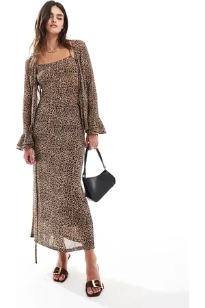 Never Fully Dressed Mesh midaxi dress in leopard print - part of a set