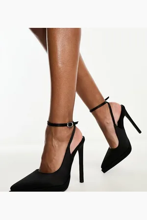 Simmi London Simmi London Wide Fit Landen platform heeled pumps in satin