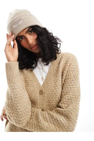 ASOS Copenhagen label beanie in cookie