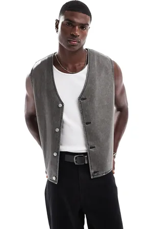 ASOS Faux leather washed vest in