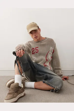 COLLUSION Printed ribbed sweater in