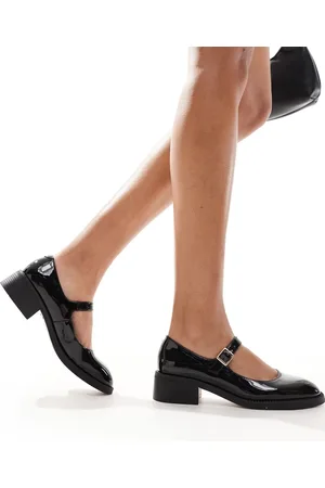 London Rebel Becca chunky patent Mary Jane shoes in