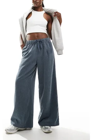 ASOS Cord wide leg pull on pants in