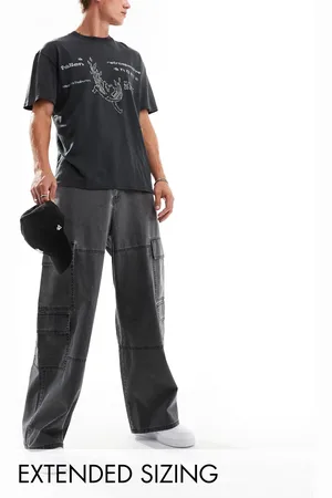 ASOS Baggy pants with oversized pockets in distressed
