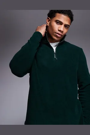ASOS Half zip fleece sweatshirt in dark