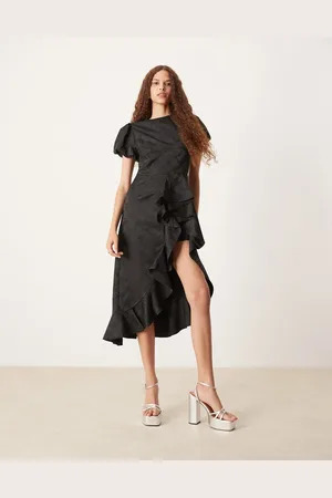 Sister Jane Asymmetric ruffle midi dress in