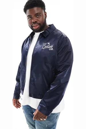 ASOS Embroidered nylon harrington jacket in