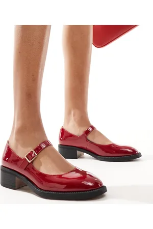 London Rebel Becca chunky patent Mary Jane shoes in