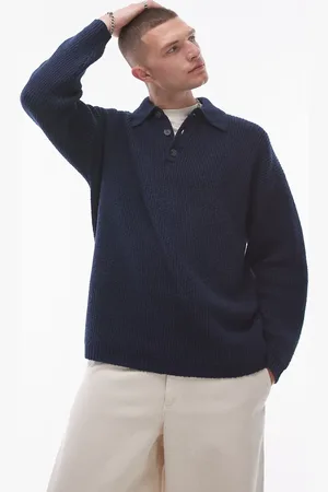 Topman Relaxed fit compact knit polo sweater in