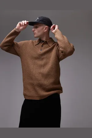Topman Relaxed fit compact knit polo sweater in