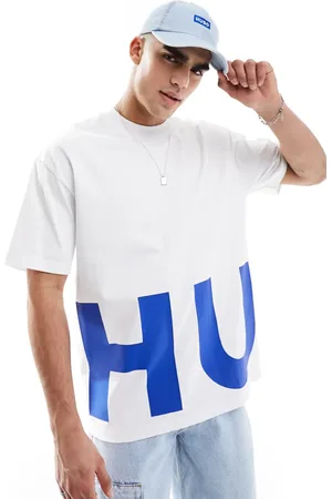 Hugo Blue Oversized logo tee in