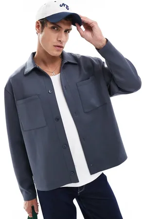 ASOS Oversized scuba jacket in charcoal