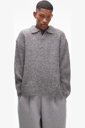 Topman Relaxed open collar sweater in heather