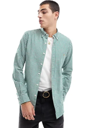 Ralph Lauren Icon logo slim fit gingham oxford shirt in dark /white