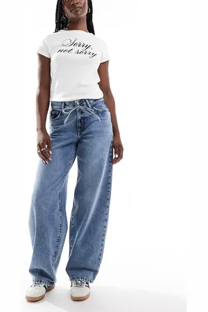 ONLY Gianna mid rise barrel jeans in mid