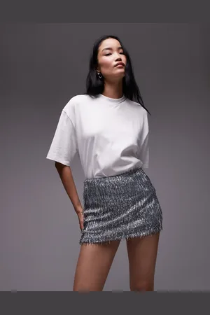Topshop Needle embellished mini skirt in