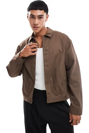 Pull&Bear Boxy fit long sleeve shirt in khaki