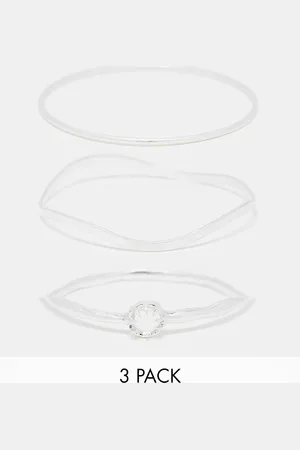 Weekday Bangle bracelet 3-pack with gemstone detail in