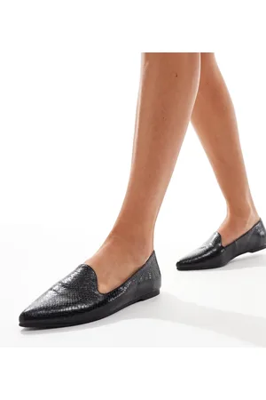 London Rebel Celina pointed flat shoes in snake