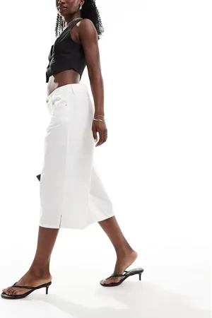 ASOS Denim loose fit capris in white