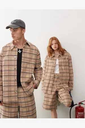 Reclaimed Unisex check cord jacket - part of a set