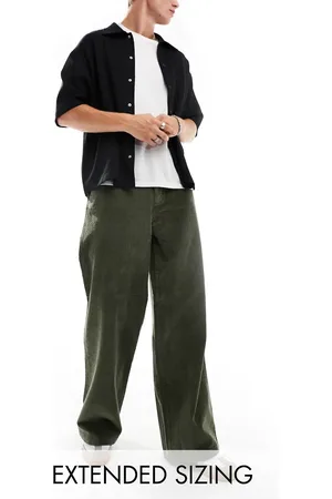 ASOS Super baggy fit corduroy pants in khaki