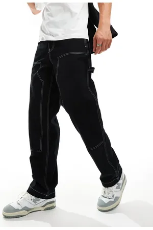 ASOS Baggy fit carpenter pants with contrast stitch in