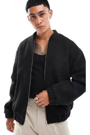 ASOS Oversized wool look bomber jacket in