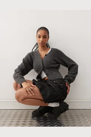 COLLUSION Knit button-up cropped cardigan in