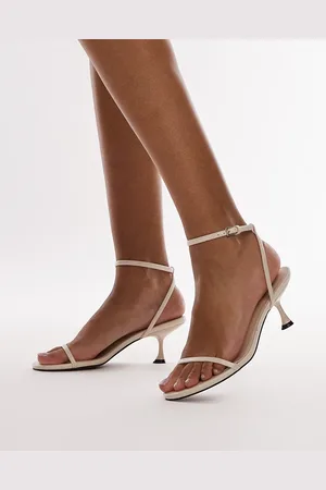 Topshop Irena barely there high heel sandals in off