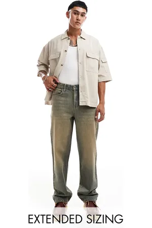 ASOS Baggy jeans with vintage brown tint in mid wash