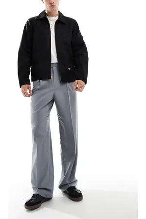ASOS Wide leg dress pants with double pleats in mid