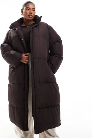 ASOS ASOS DESIGN Curve longline padded jacket in chocolate
