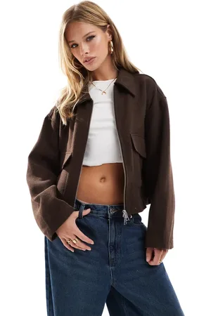 ASOS Clean formal bomber jacket in chocolate