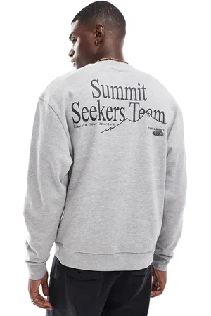 ASOS Oversized sweatshirt with mountain print in heather