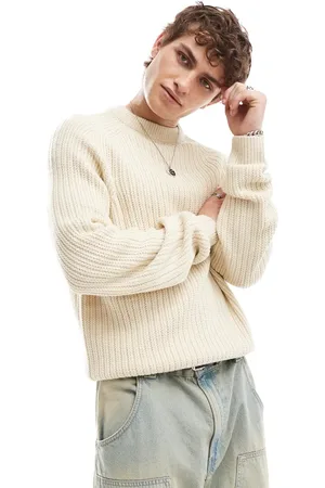 COLLUSION Knitted crew neck sweater in ecru