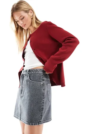 ASOS Denim high rise mini skirt in