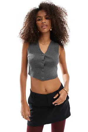 Bershka Bershk rib knit vest in