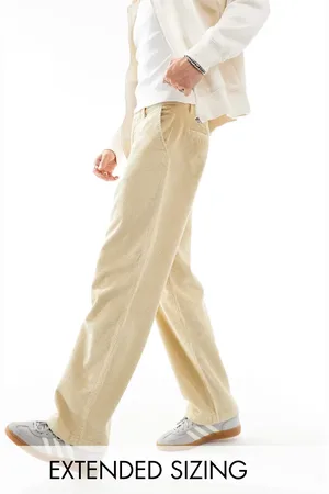 ASOS Baggy fit corduroy pants in stone
