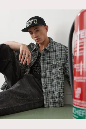 COLLUSION Skater shirt in black & white check