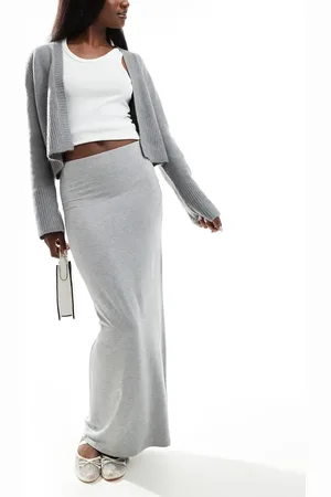 Miss Selfridge Low rise maxi skirt in heather