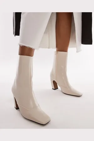 Topshop Nyla ankle boots with angled block heel in