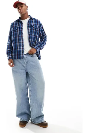 Ralph Lauren Plaid flannel classic oversized fit shirt in /navy