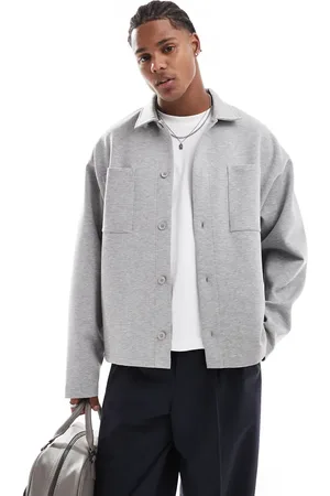 ASOS Oversized scuba shacket in heather