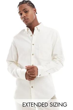 ASOS Brushed oxford shirt in off