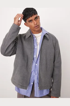 ASOS Oversized cropped coach wool look jacket in