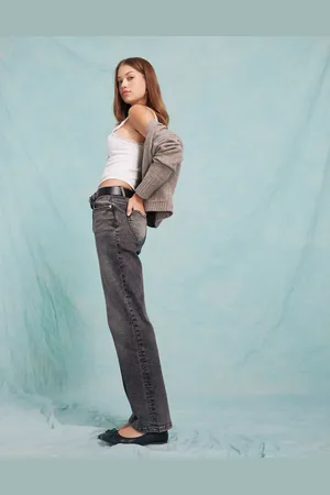Miss Selfridge Heart pocket straight leg jeans in