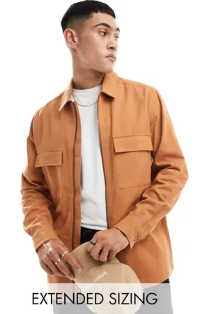ASOS Twill zip through overshirt in copper